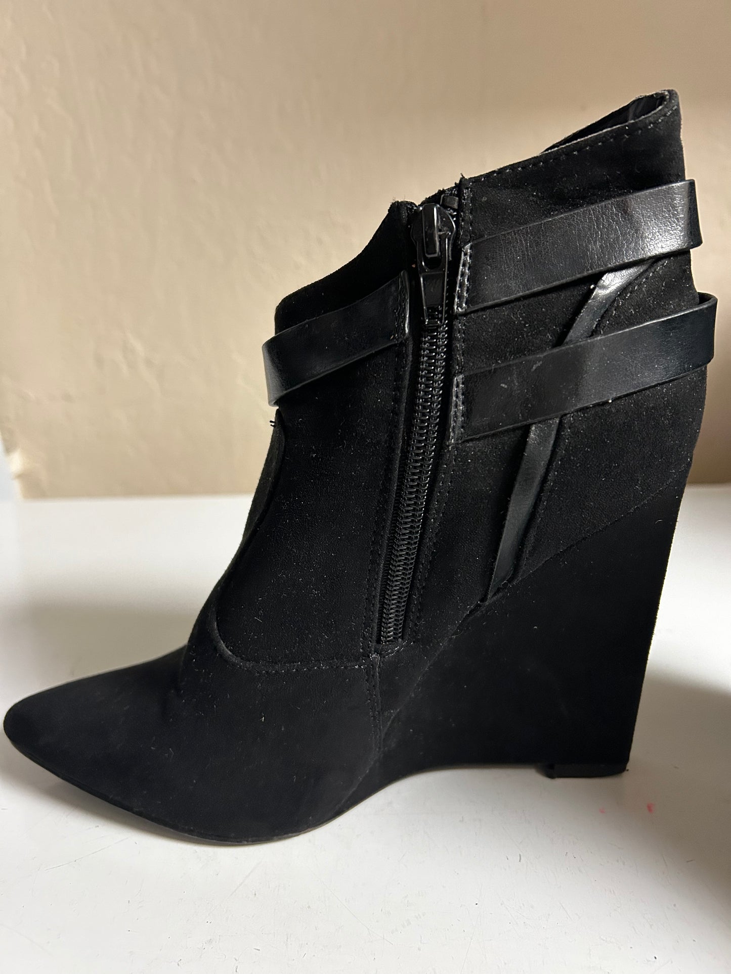 Black Suede Wedges