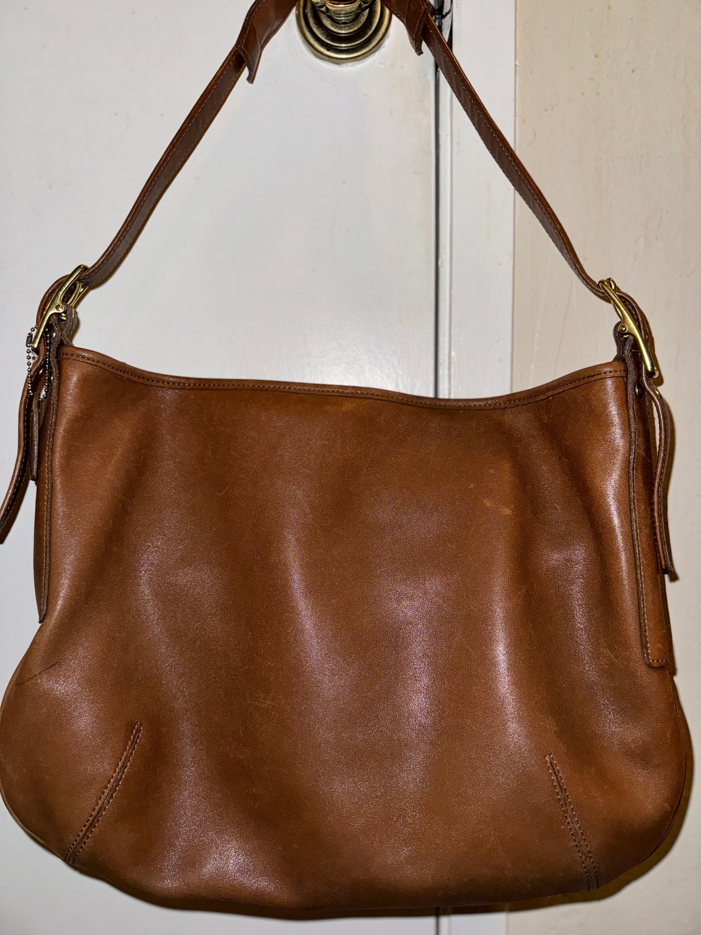 Vintage Coach Shoulder Leather Hobo Handbag Brown  #9213