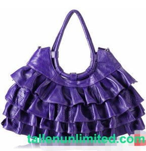 Thedra Lorraine Purple Ruffle Handbag (Clearance)