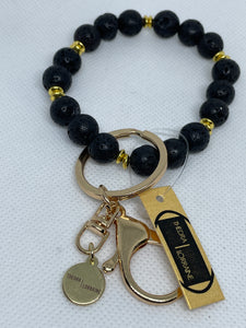 Black Lava / Gold Wristlet Keychain