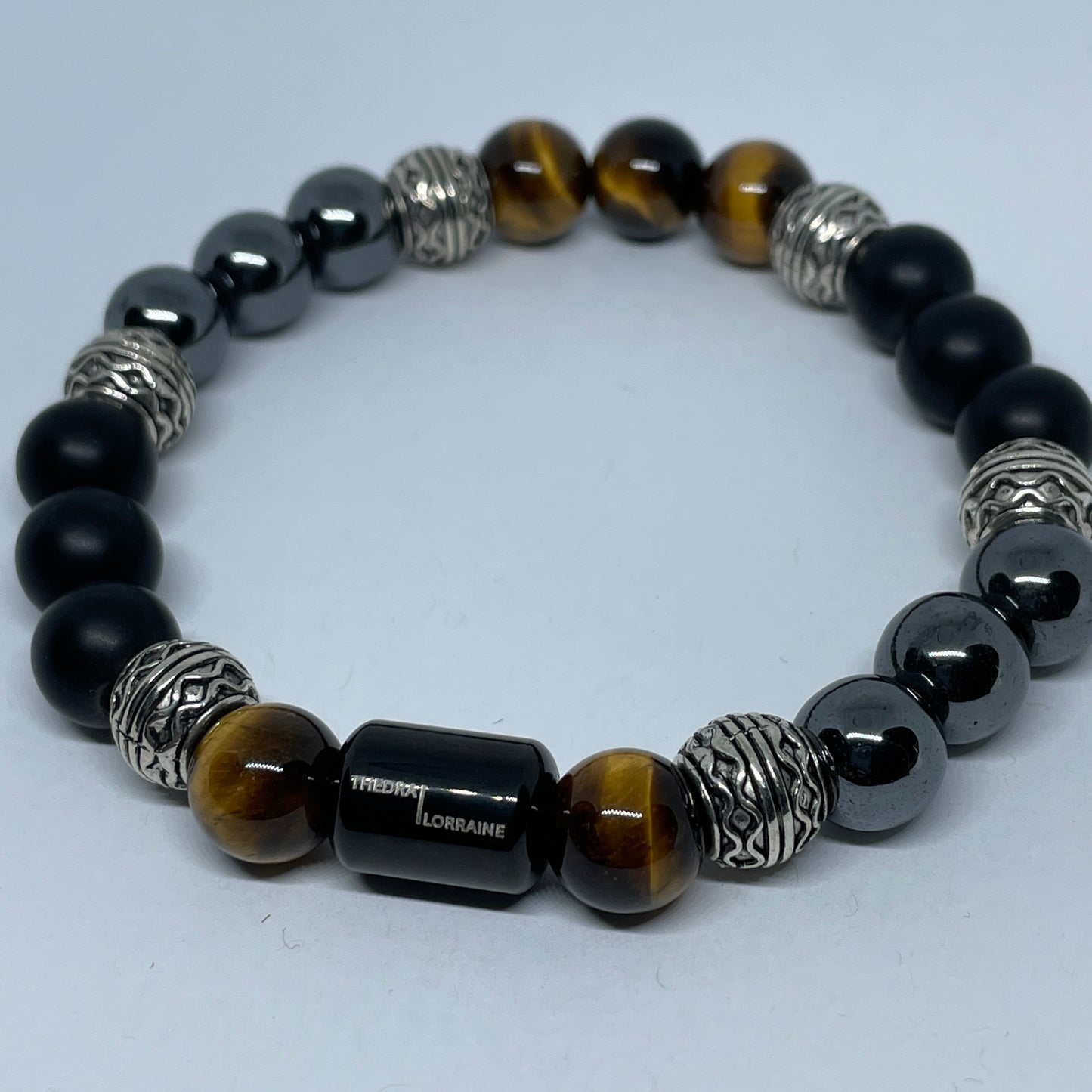 Thedra Lorraine Men Onyx/Tiger Eye/Hematite Bracelet