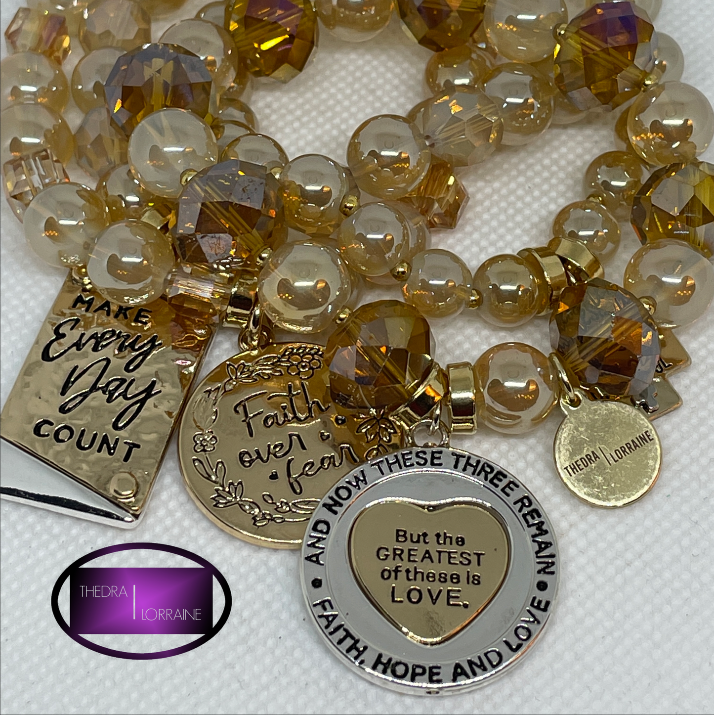 FAITH over fear 4 Stack Bracelet Set