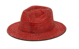 METAL FEEL STUDDED FEDORA TOP FELT HAT