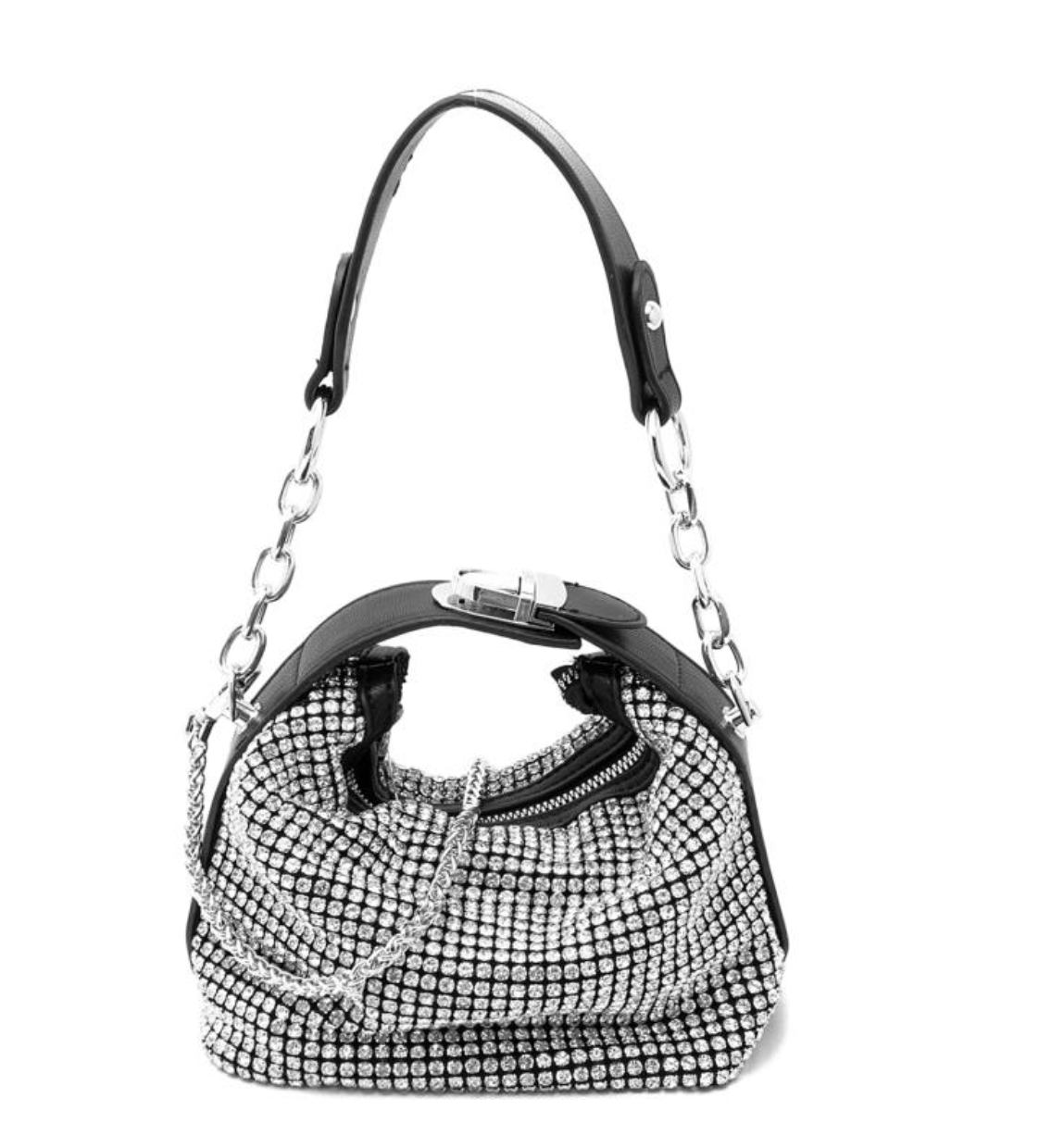 RHINESTONE BUCKLE CROSSBODY BAG