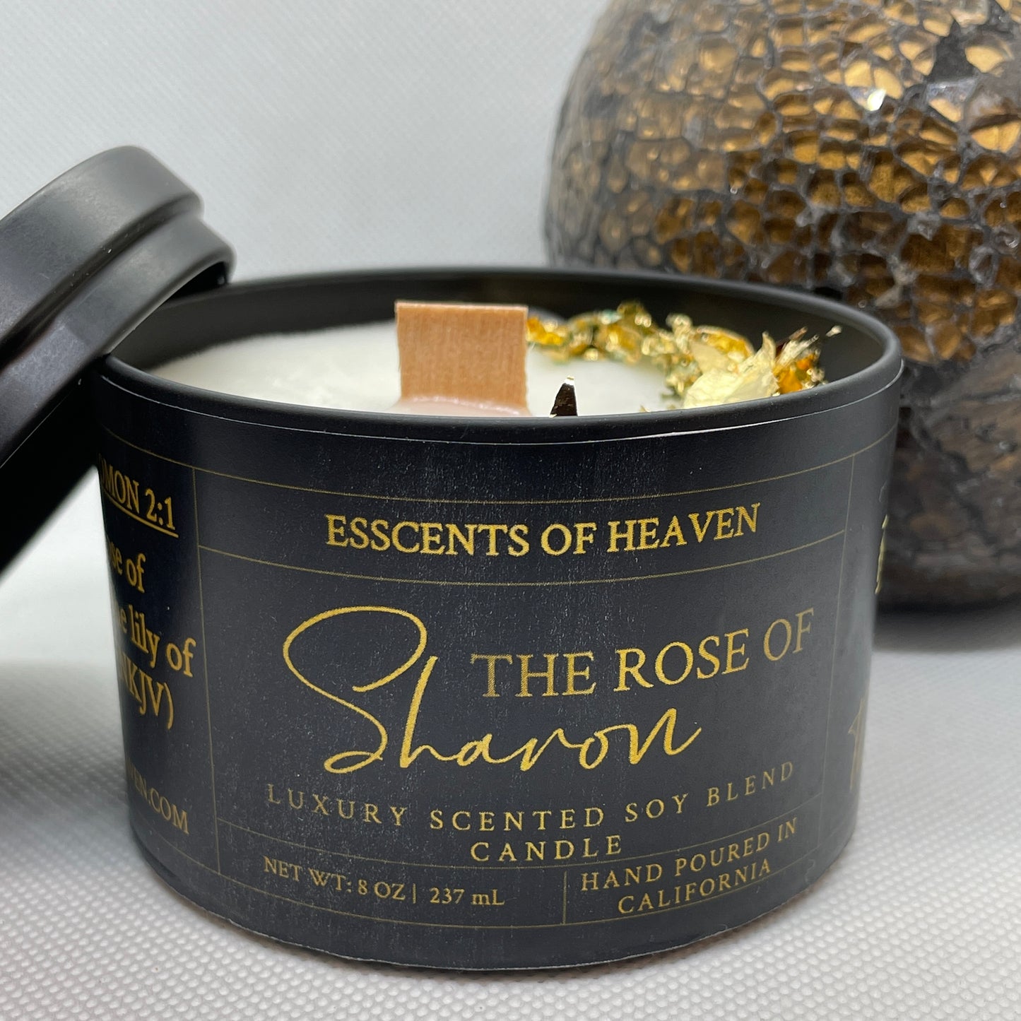 "The Rose of Sharon" Gold Leaf Candle