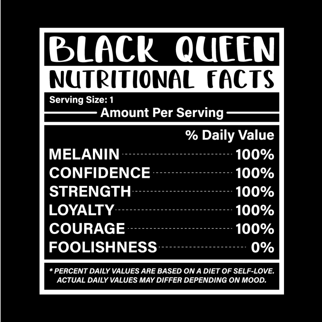 Black Queen Nutritional Facts Tee