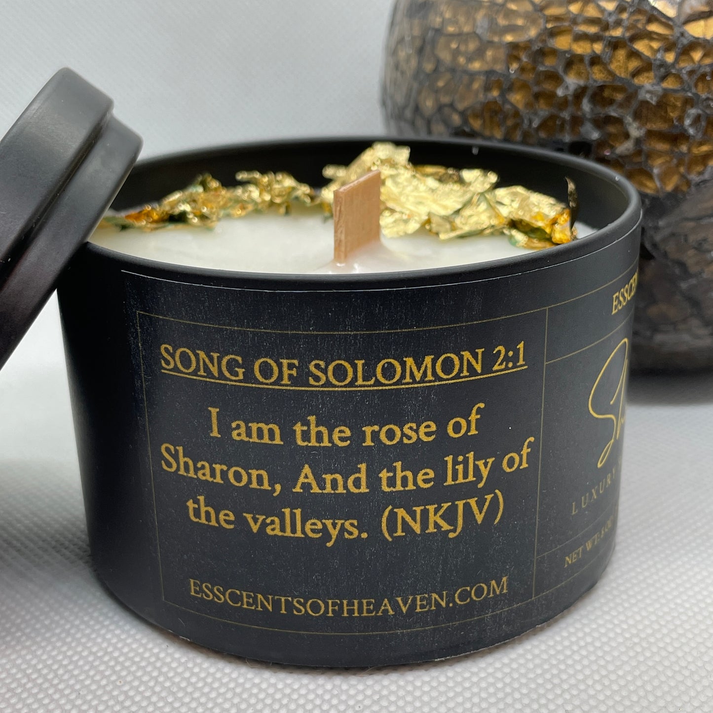 "The Rose of Sharon" Gold Leaf Candle