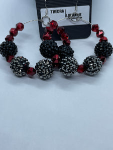 Red and Black Sparkle Hoops