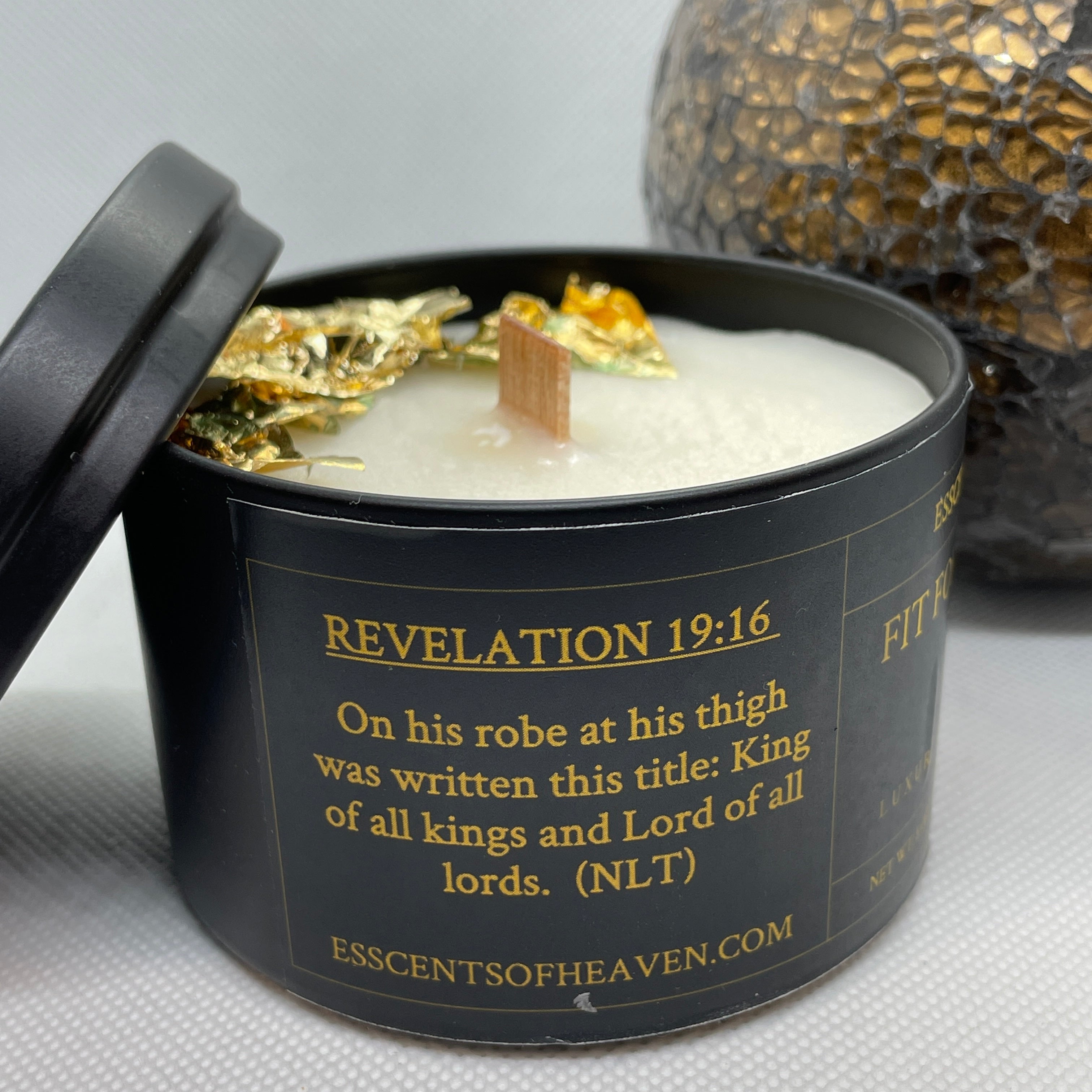 "Fit for A King" Gold Leaf Candle