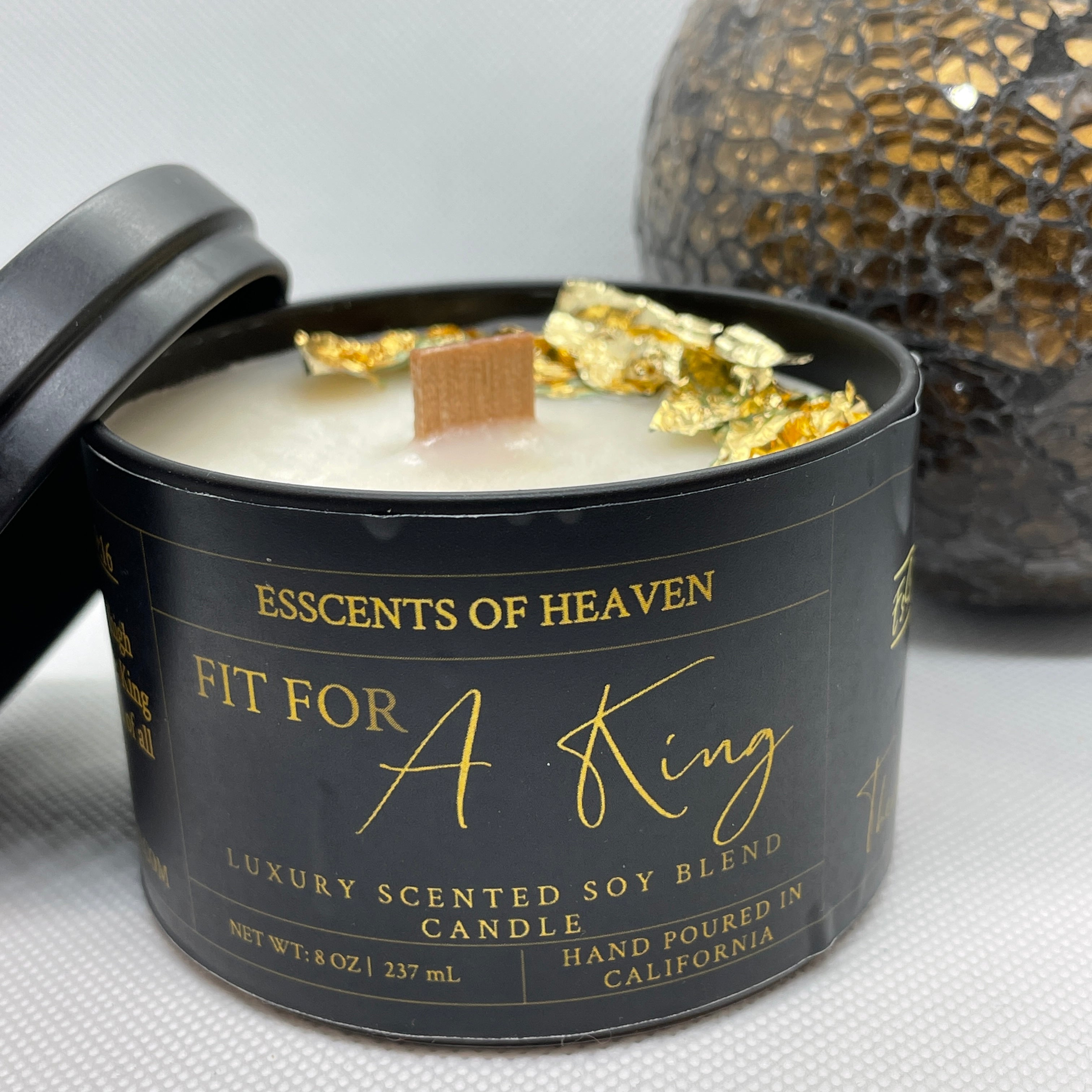 "Fit for A King" Gold Leaf Candle
