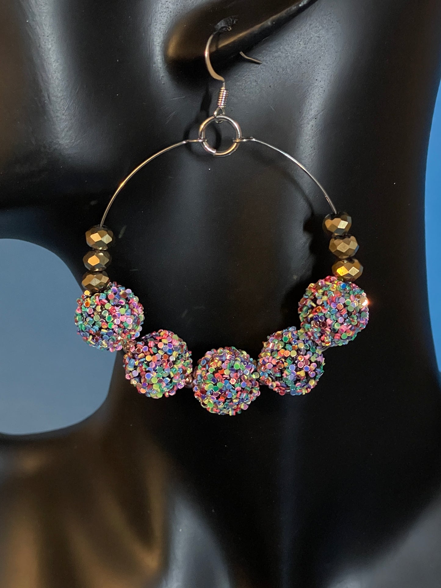 Sparkle Confetti Hoops (Handmade)