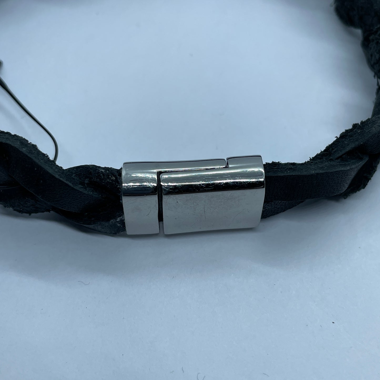 Leather braided mens bracelet